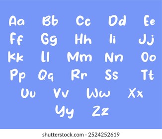 alphabet for kindergarten in blue background
