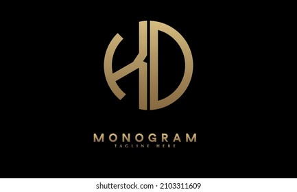 Alphabet KO or OK illustration monogram vector logo template in round shape
