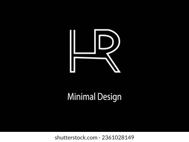 Alphabet KR, monogram logo design, HR icon, HR vector, templet, letter HR