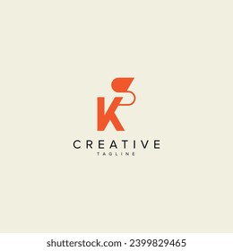 Alphabet KS SK letter modern monogram style logo vector element.