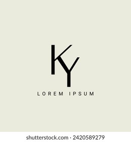 Alphabet KY and YK illustration monogram vector logo template