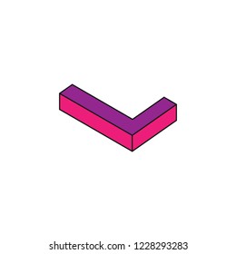 alphabet L, 3D colored isometric icon. Element of 3d words and symbols icon for mobile concept and web apps. Isometric alphabet L, 3D icon can be used for web and mobile