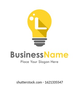 Alphabet L bulb vector logo template. suitable for business, education and arts