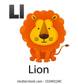 Alphabet L with Lion
