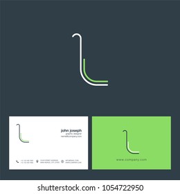 Alphabet L logo icon with business card vector template.
