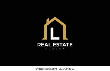 Alphabet L Real Estate Monogram Vector Logo Design, Letter L House Icon Template