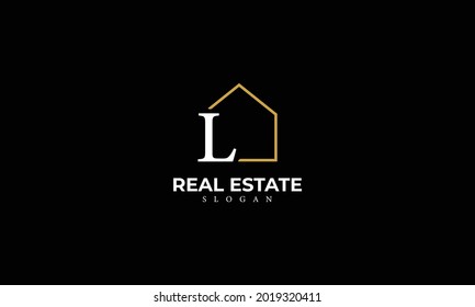 Alphabet L Real Estate Monogram Vector Logo Design, Letter L House Icon Template