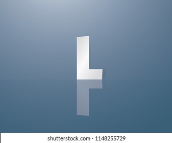 Alphabet L Sample Styles paper on blue background.Vector craft and illustration style