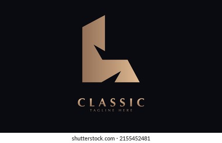 Alphabet L sliced Vector monogram icon logo template