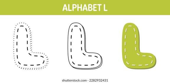 Alphabet-L-Ablaufverfolgungs- und Farbblatt für Kinder