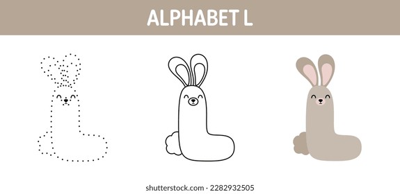 Alphabet L tracing and coloring worksheet for kids