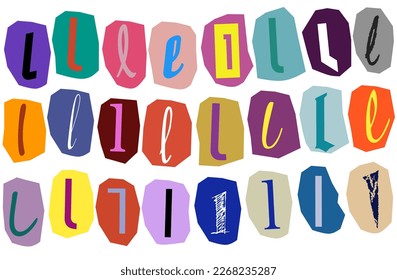 Alphabet l- vector cut newspaper and magazine letters, paper style ransom note letter