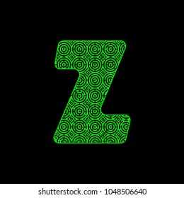 alphabet labirint green black Z
