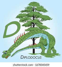 Alphabet latter D Dinosaurus Diplodocus