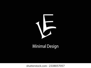 Alphabet LE, LE monogram, Art line, Vector logo design, Initial logo, 