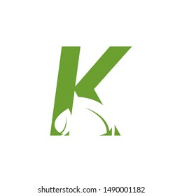 Alphabet leaf graphic design template vector isolated illustration