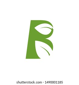 Alphabet leaf graphic design template vector isolated illustration