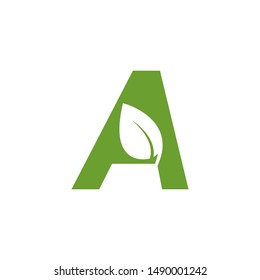 Alphabet leaf graphic design template vector isolated illustration