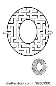 Alphabet  learning fun and educational activity for kids - letter O maze game. Answer included.