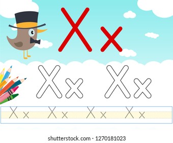 Alphabet Learning Letters Coloring Graphics Printable Stock Vector ...