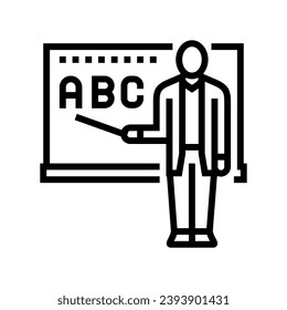 alphabet learning primary school line icon vector. alphabet learning primary school sign. isolated contour symbol black illustration