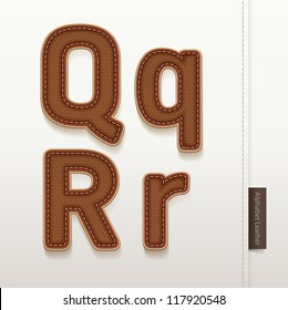 Alphabet Leather Skin Texture. vector illustration. More leather typeface style in my portfolio.