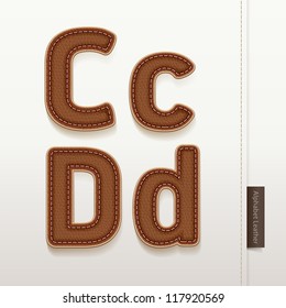 Alphabet Leather Skin Texture. vector illustration. More leather typeface style in my portfolio.