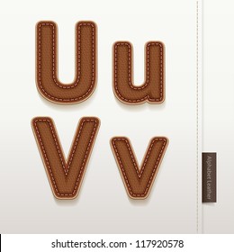 Alphabet Leather Skin Texture. vector illustration. More leather typeface style in my portfolio.