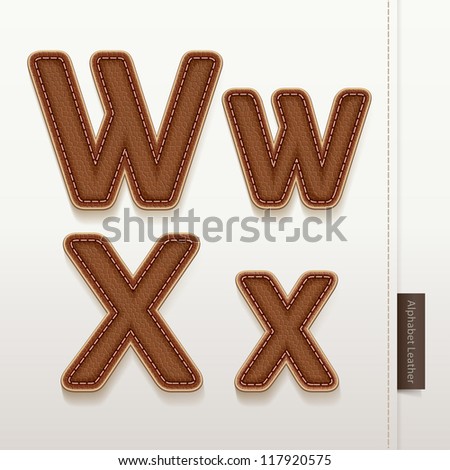 Alphabet Leather Skin Texture. vector illustration. More leather typeface style in my portfolio.