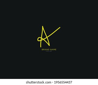Alphabet letter A, AA logo vector graphic design, minimal, icon, creative, symbol, sign, monogram, template, logotype, branding for premium business typeface.