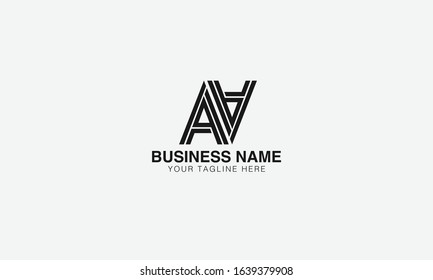 Alphabet letter AA aa monogram logo vector design, inverted.