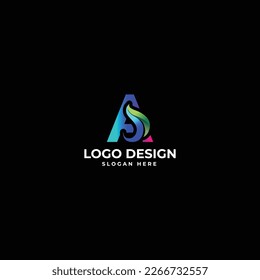 Letra alfabética A con vector de diseño de logotipo de forma abstracta 