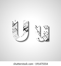 Alphabet letter, abstract vector illustration