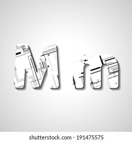 Alphabet letter, abstract vector illustration
