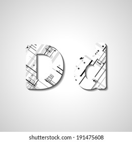 Alphabet letter, abstract vector illustration