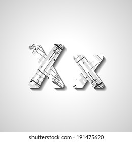 Alphabet letter, abstract vector illustration