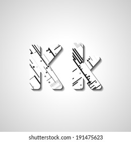 Alphabet letter, abstract vector illustration