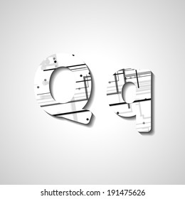 Alphabet letter, abstract vector illustration