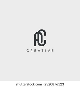 Alphabet letter AC CA unique logo vector template illustration.