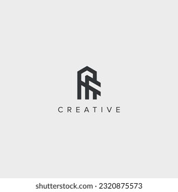 Letra alfabeta AF FA única ilustración de la plantilla vectorial del logotipo único.