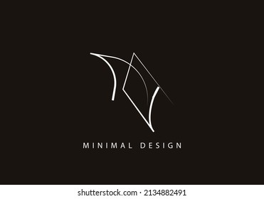 Alphabet letter AF logo design line art
