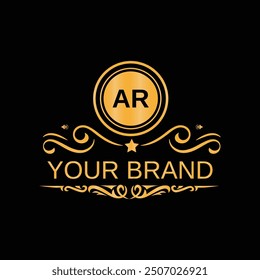 Alphabet letter AR creative logo design