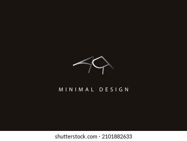 Alphabet letter AR logo design art line