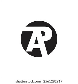 Alphabet letter AR or RA initial business logo design inspiration negative space in circle shape, creative logo design vector symbol graphic idea line art monogram.