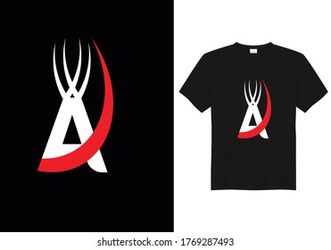 Alfabeto A Carta, diseño de camiseta vectorial de forma de arte, ilustración, diseño de texto