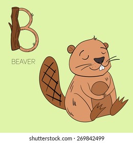 Alphabet Letter B Beaver Children Vector Stock Vector (Royalty Free ...