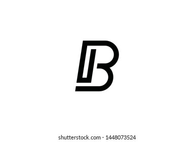 Alphabet letter B black logo design. Isolated on white background.