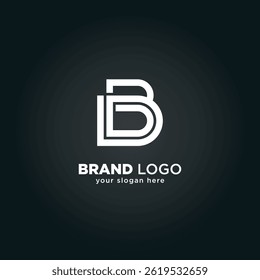 Alphabet Letter B and D Monogram Logo with Black Background.