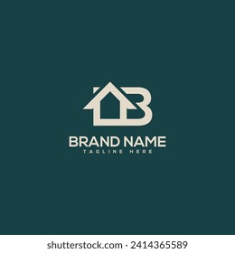 Alphabet letter B house symbol logo icon design template vector elements.