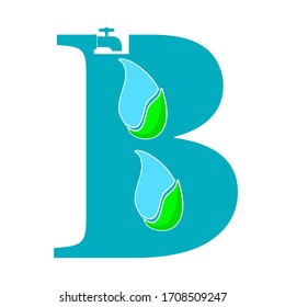 Alphabet Letter B Leaf Drop Water Stock Vector (Royalty Free ...